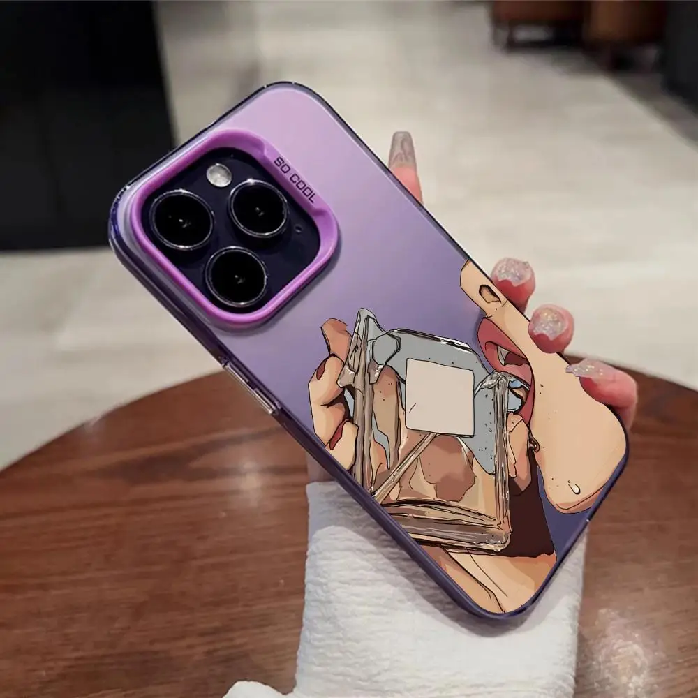 Sexy Rode Lippen Telefoon Case Voor IPhone 11 12 13 14 15 16 17 Pro Max Air Plus Mini Licht Luxe high-end Kleurrijke Zilveren Gevallen