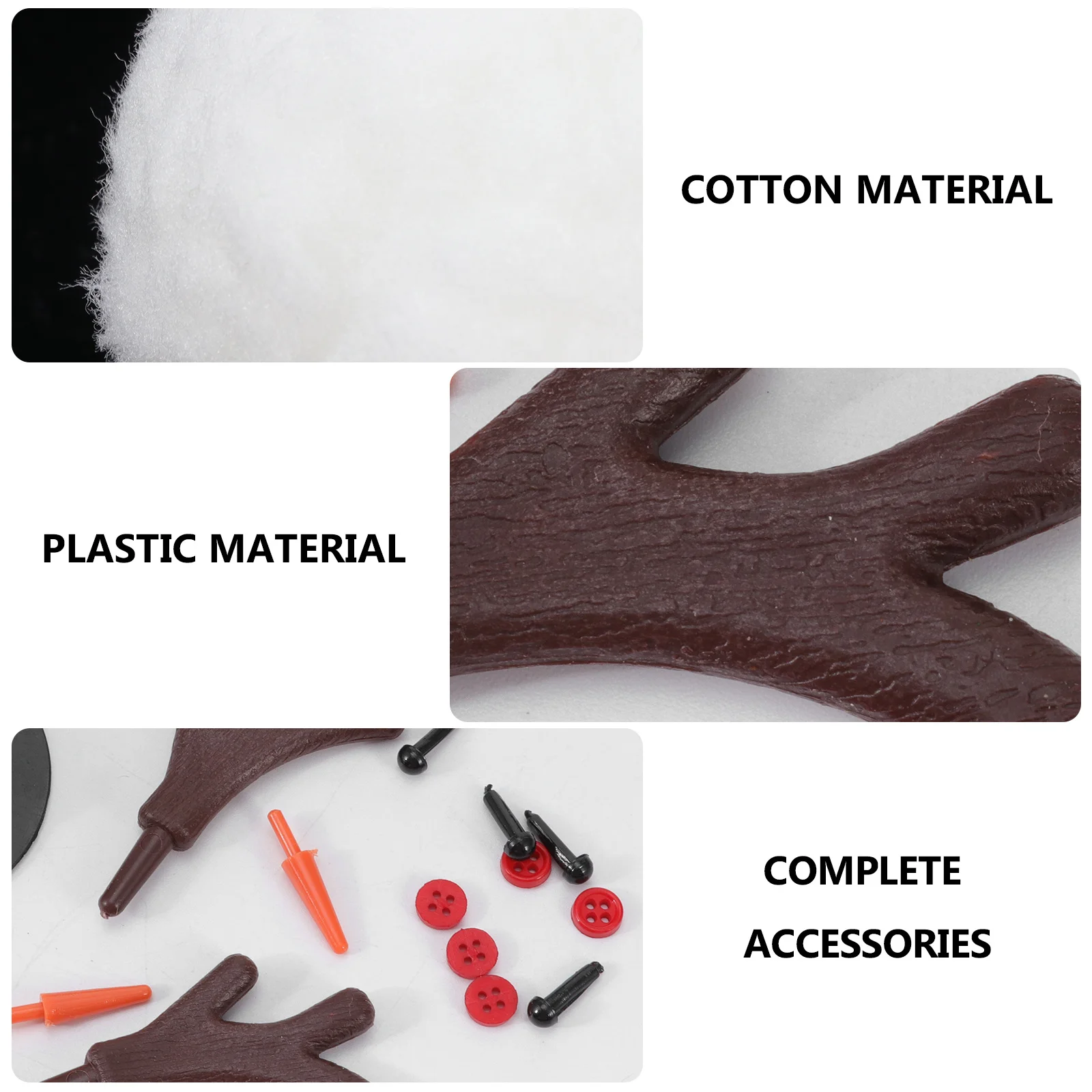 Ensemble de 3 matériaux de bricolage, bonhomme de neige de noël, joli Kit de bricolage réaliste, accessoires de bonhomme de neige, artisanat de vacances amusant pour les enfants