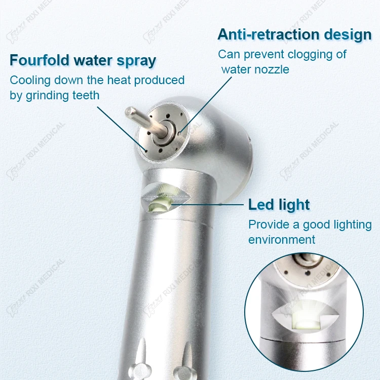 

Dentals Handpiece fourfold water sprays 4 holes LED dentals handpiece high speed