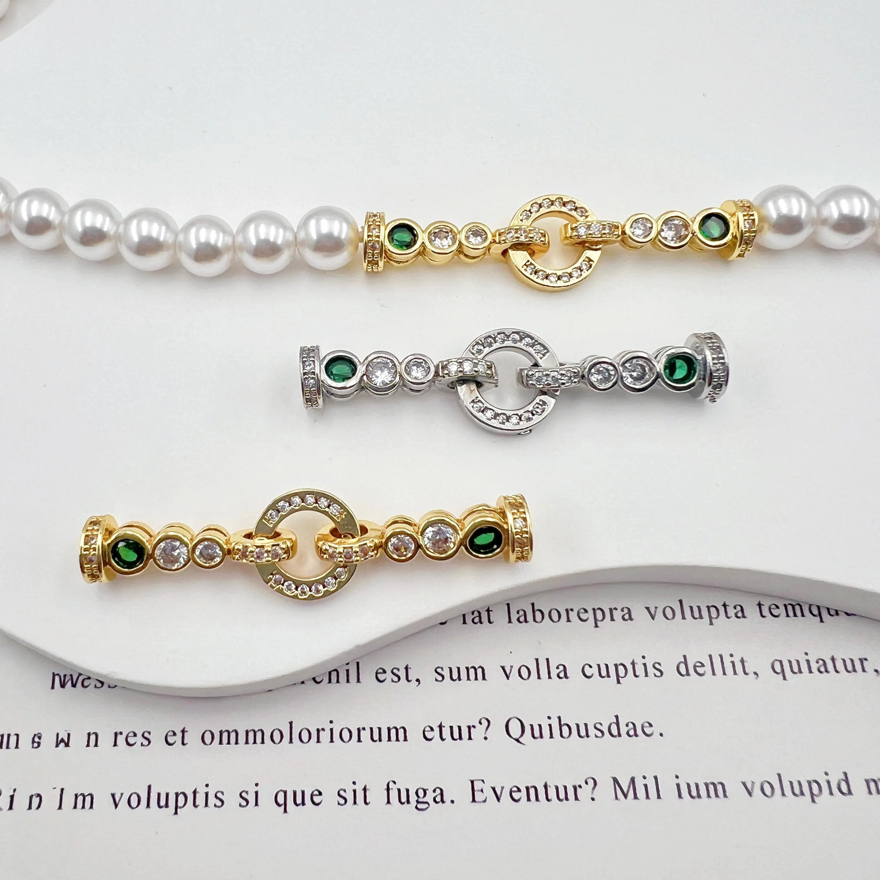 

1 Piece 18K Gold Plated Zircon Round Necklace Bracelet Connecting Buckle Accessories DIY Jewelry Making Materials Wholesale