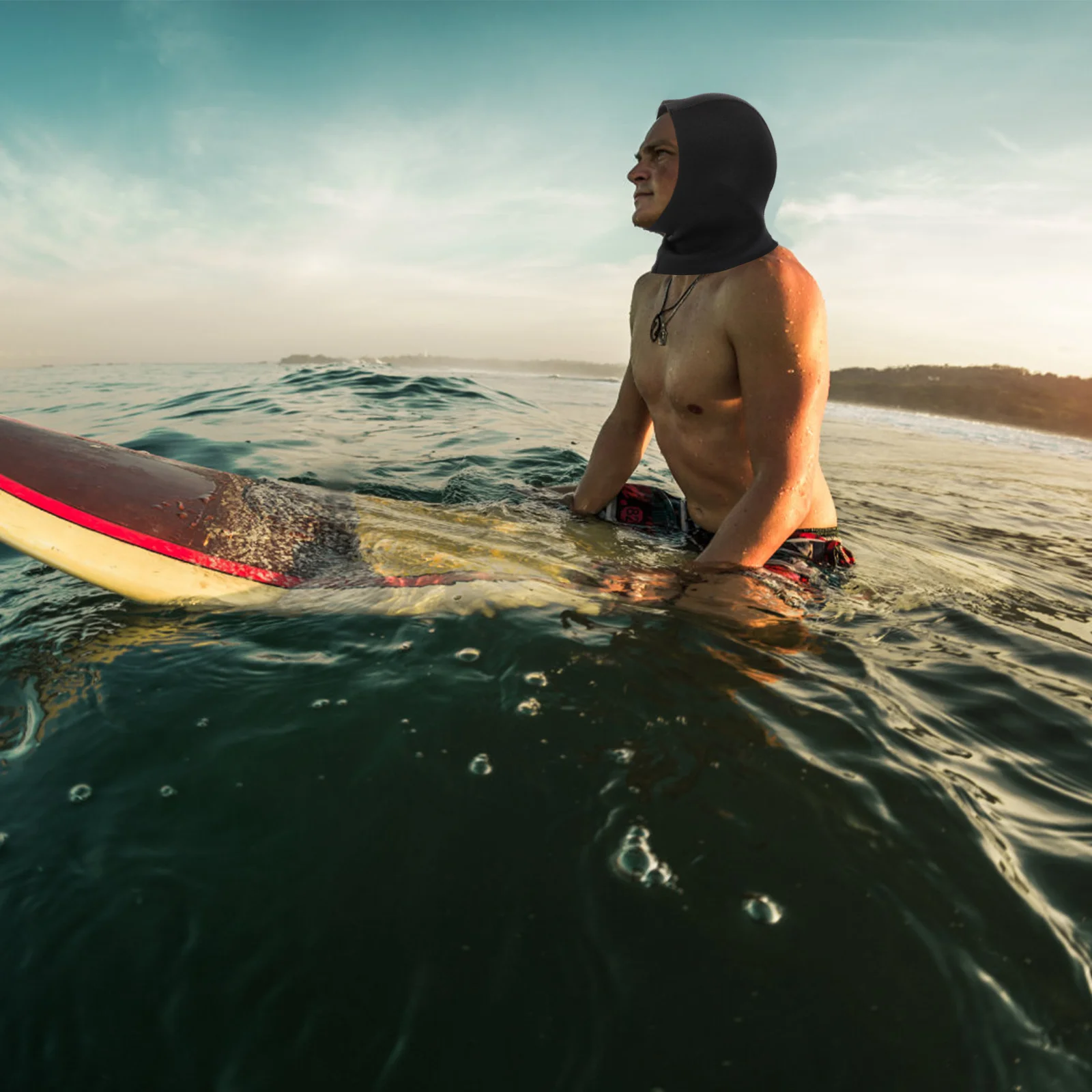 

High Stretch Diving Head Cover Warming Hat Sun Blocking Cover Elastic Bathing Hat for Surfing Scuba Diving Swimming Outdoors