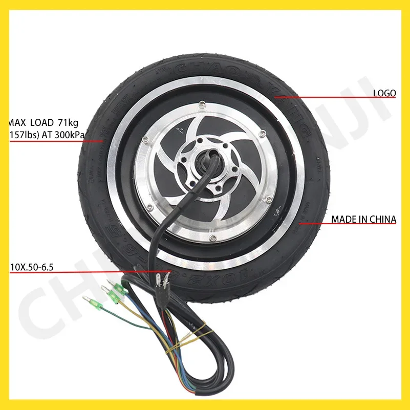 10x2.50-6.5 CHAOYANG Tubeless Tire Motor 36V 48V 350W 500W For 10 Inch Electric Scooter Brushless  Hub  Parts