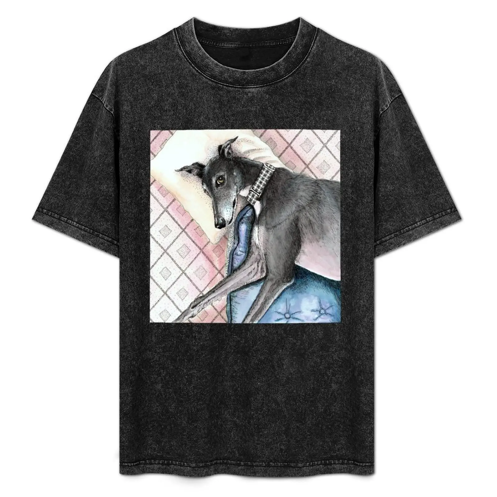 

Lazy Greyhound T-Shirt Art Pattern Printed Casual Top