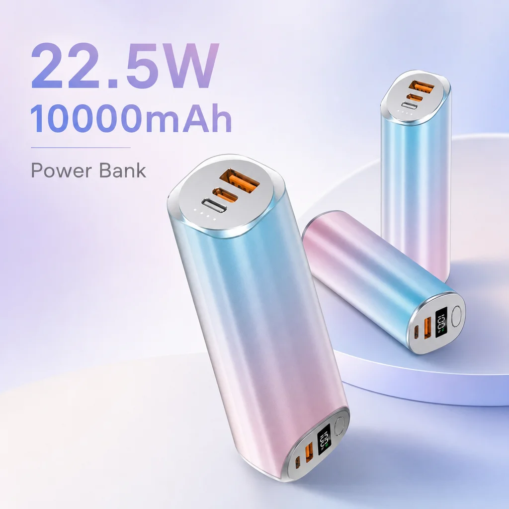 Mini Power Bank 10000mAh, PD 20W 22.5W Fast Charging USB-C Portable Charger For iPhone Samsung Xiaomi Phones Travel Backup