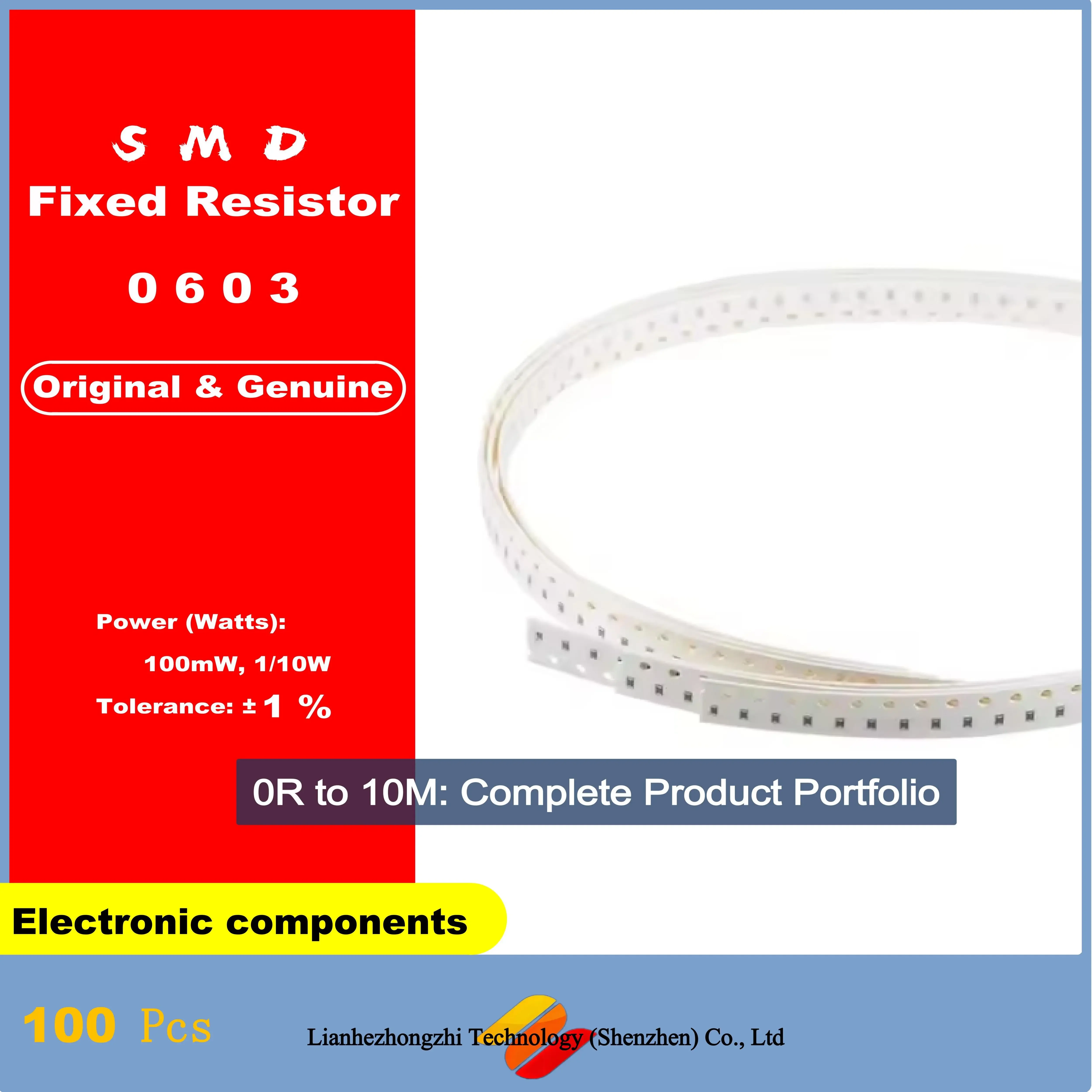 

100pcs 0603 1% CMD Fixed Resistor 0R~10M 1/10W 0 1 10 22 100 150 220 330 ohm 1K 2.2K 10K 100K 1R 10R 100R 150R 220R 330R 1M 4.7K