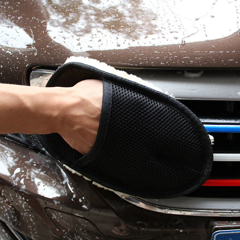 Car Styling Wool Soft Car Washing Gloves Cleaning Brush Motorcycle Washer Care Products Plush Car Wash Gloves