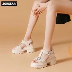 Summer Women Sandals 2024 New Woman Wedges Platform Sandals Fashion Fish Mouth Rome Sandals White Black Women Shoes