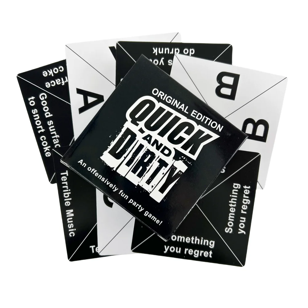 Quick And Dirty Card Game Offensively Fun Pack Social Comedy Game Quick And Dirty - Girls Night Edition Red And Black Deck