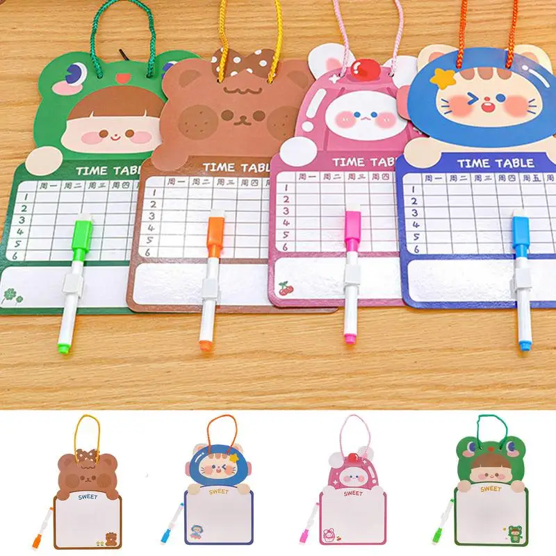 Erasable weekly schedule for Kids Cartoon Drawing Board Double-Sided Hanging Whiteboard Message Writing Board Preschool Toys