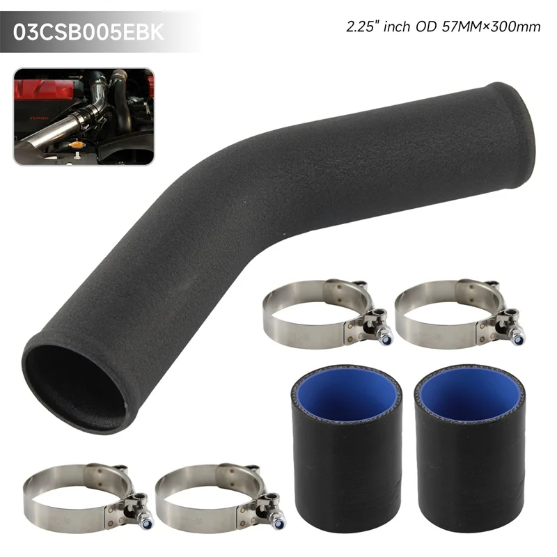 Aluminum Intercooler pipe 45 Degree Different Inlet/Outlet size 57-76mm/2.25