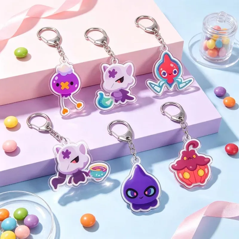 For Pokemon Elf Mismagius Chandelure Haunter Tentacool Shuppet Sableye Acrylic Selfmade Original Cute Cartoon Anime Keychain