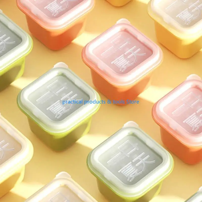 مجموعة 77JB من 6 لقوالب مكعبات الثلج الكبيرة الإبداعية مع راتنجات LID PP Material Material Material Moulds Moulds Ice Boxes Home
