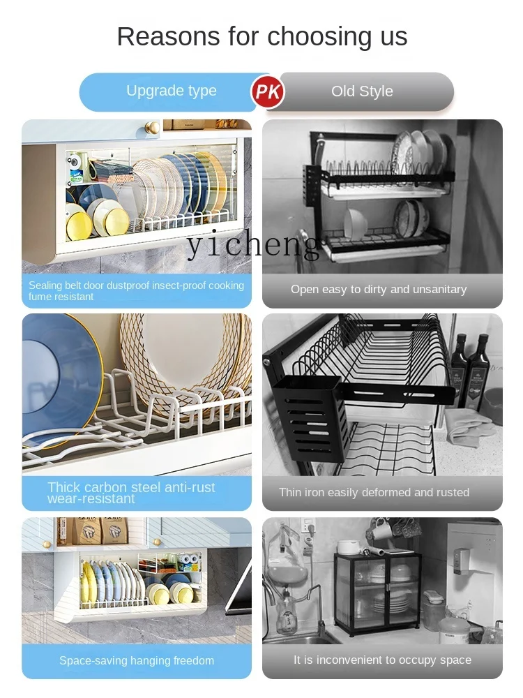 Wyj Kitchen Dish Storage Rack Wall-Mounted Shelves