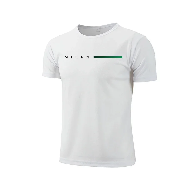 Herren T-Shirt mit Aufdruck, Lässige Trainings-Oberteile, Outdoor-Jogging- und Radfahrbekleidung, Sommer Schnelltrocknende Mesh-Shirts, Modische Lauf-Sportbekleidung