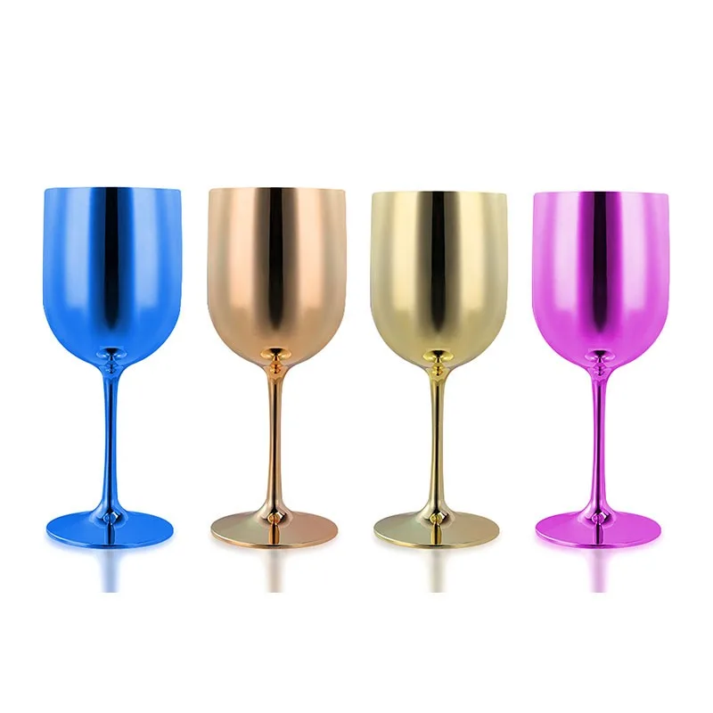 Plastic Steel Beer Wine Cup Rose Gold Beer Tumbler Cocktail Juice Milk Cup Metal Drinking Mug for Bar Outdoor Drinkware