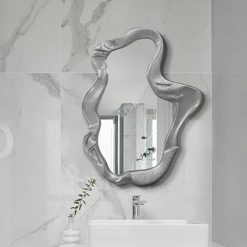 

Французское настенное зеркало для ванной комнаты специальной формы. Домашнее зеркало для макияжа неправильной формы, роскошное туалетное зеркало. Усовершенствованное художественное зеркало.