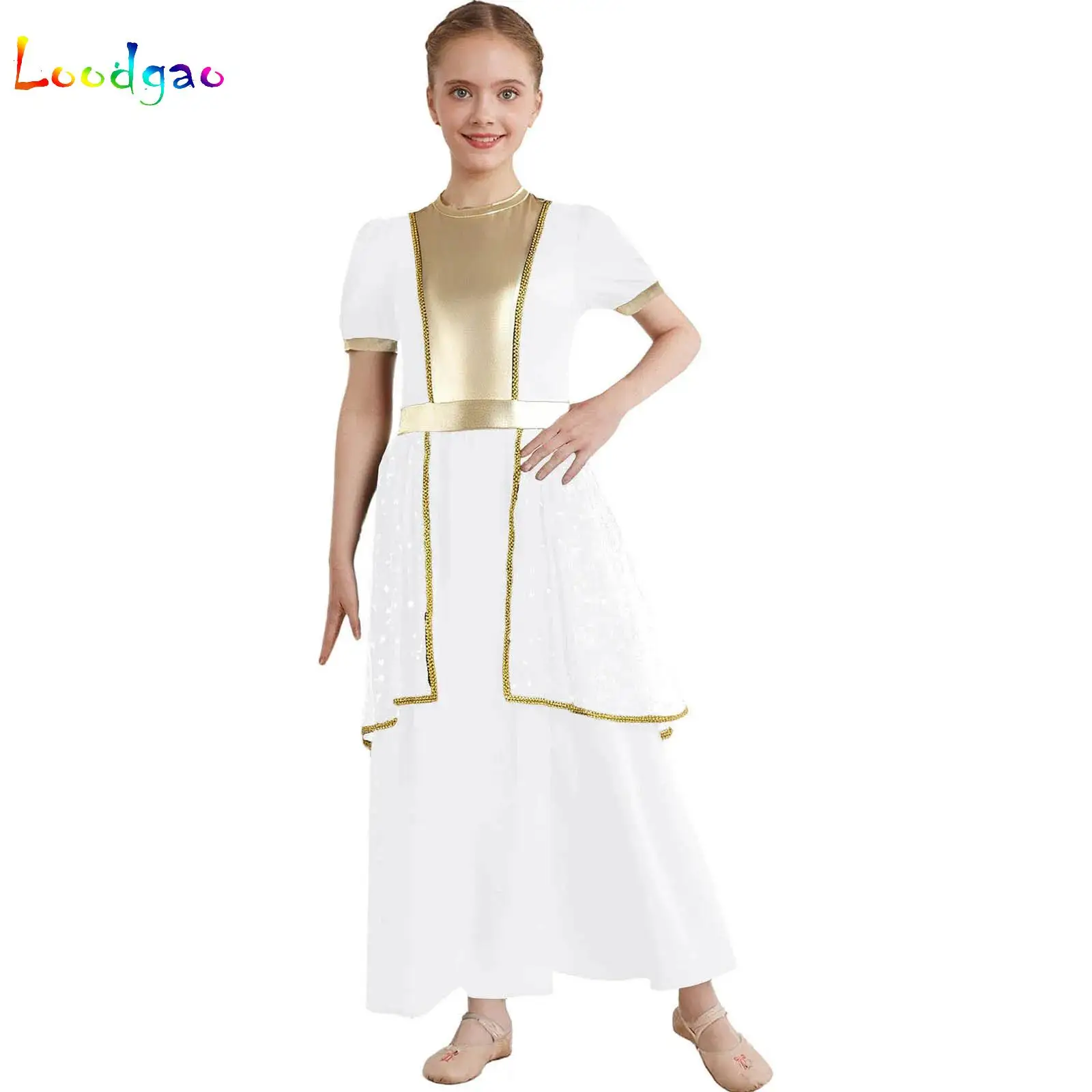 

Kids Girls Kids Girls Angel Role Play Costume Halloween Ancient Greek Roman Athena Goddesses Princess Queen Cosplay Clothes