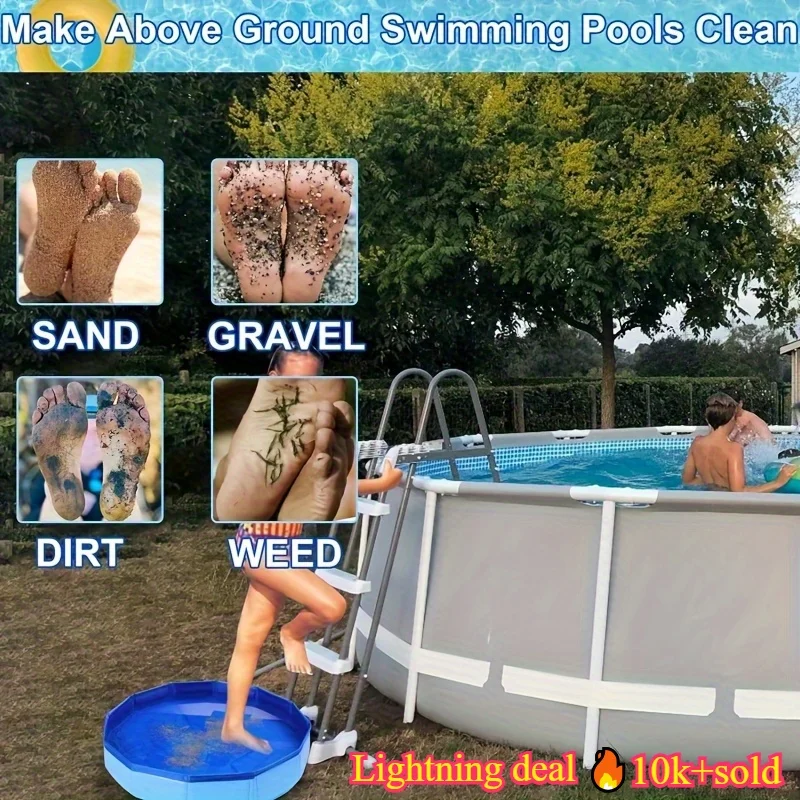 1 Portable Foldable Foot Bath, Suitable for Pool Entrance - Foldable PVC Foot Care Essential Cleaning Accessory