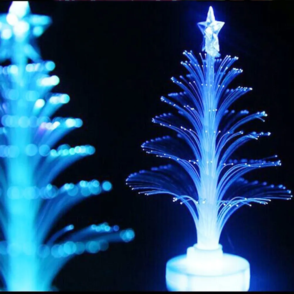

6Pcs LED Christmas Tree Glowing Colorful Fiber Optic Decoration for Holiday Party Home Xmas Gift Bright Lights