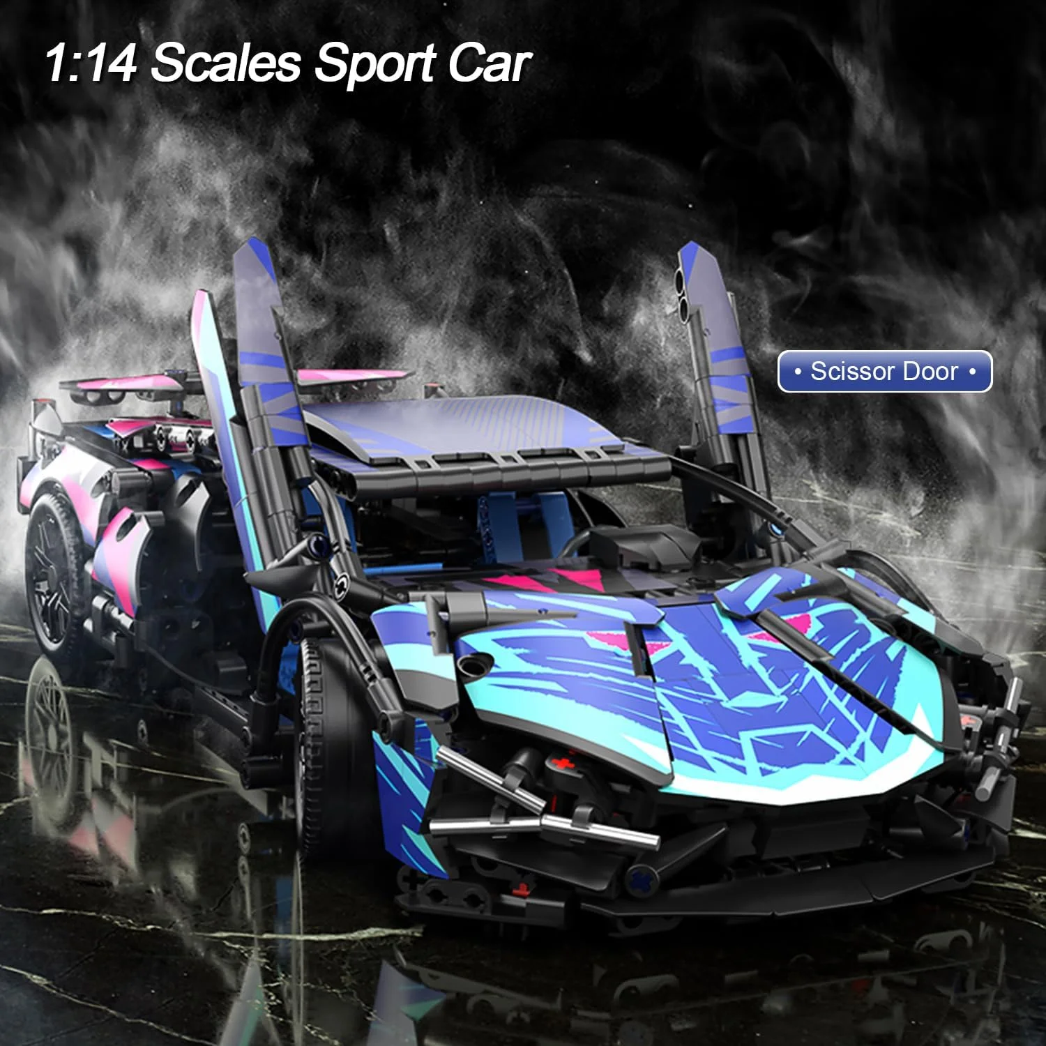 1314PCS 1:14 การวิเคราะห์ Building Block Racing รถชุด STATIC หรือรีโมทคอนโทรลไฟฟ้ามอเตอร์ RC รถรุ่นอุปกรณ์เสริมของเล่น