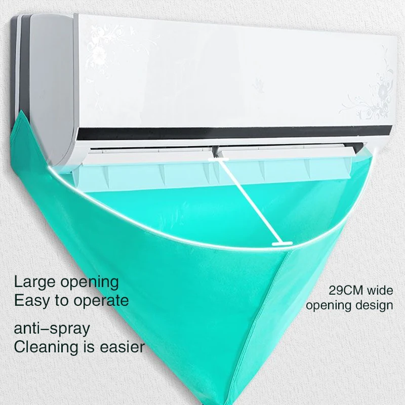 Air Conditioner Leakage Cover Cleaning Cover with Water Pipe Bedroom Waterproof Cleaning Bag Dust Protection Cleaning Cover Bag