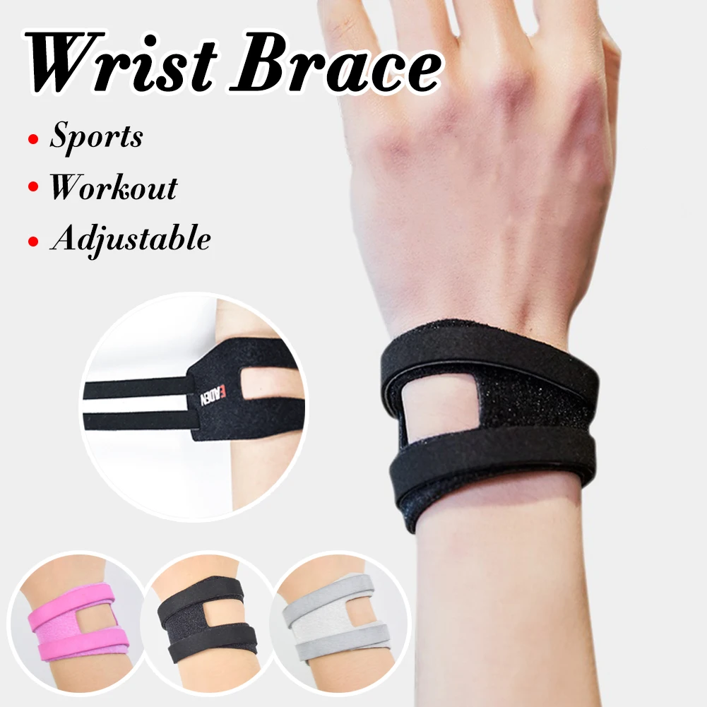 

1Pair Elastic Bandage Hand Sport Wristband Wrist Braces Adjustable For TFCC Tear Soft Faux Leather Lining