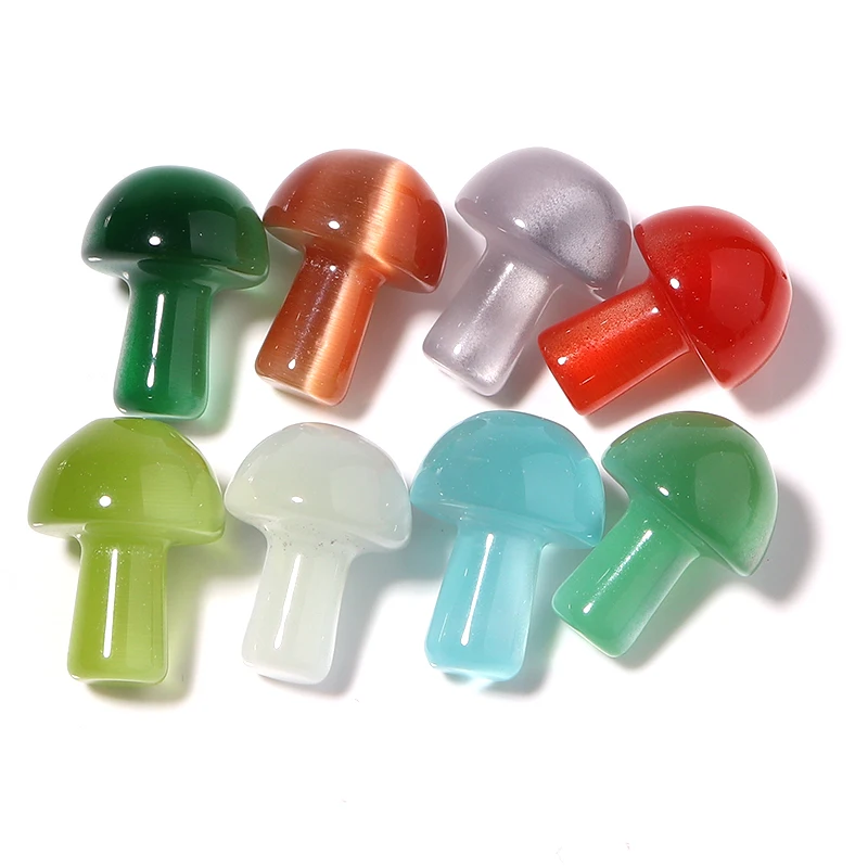 5pcs מיני עין חתול אופאל פטריות אבן טבעית חרוזי אבן טבעית בית קישוט מלאכת יד אקווריום קישוט אביזרים