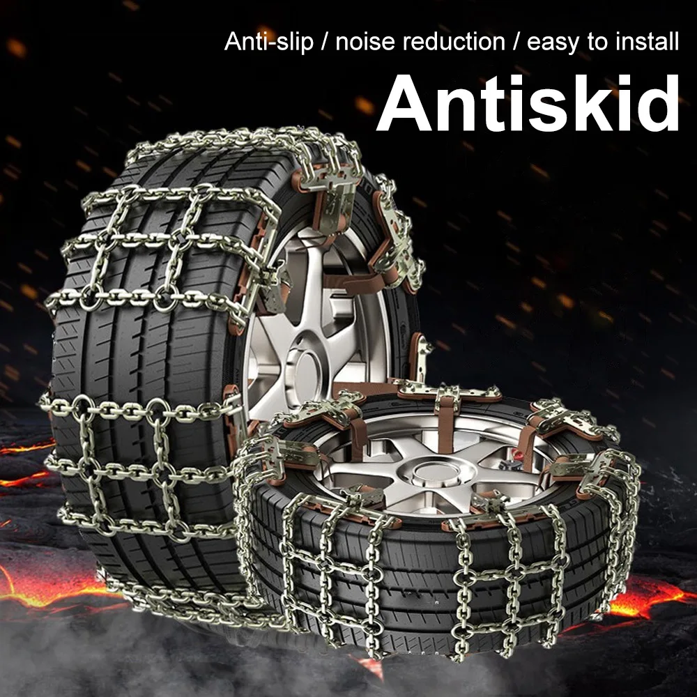 Anti-Skid Iron Car Tire Snow Chains Emergency Metal Snow Mud Sand Tyre Chains Suitable for Tire Width 165-265mmm