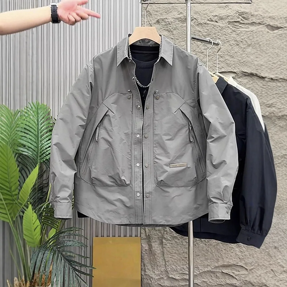 سترة عمل أمريكية الطراز للربيع والخريف، سترة رجالية فضفاضة بياقة، ملابس خارجية عصرية أنيقة متعددة الاستخدامات وخفيفة الوزن #2