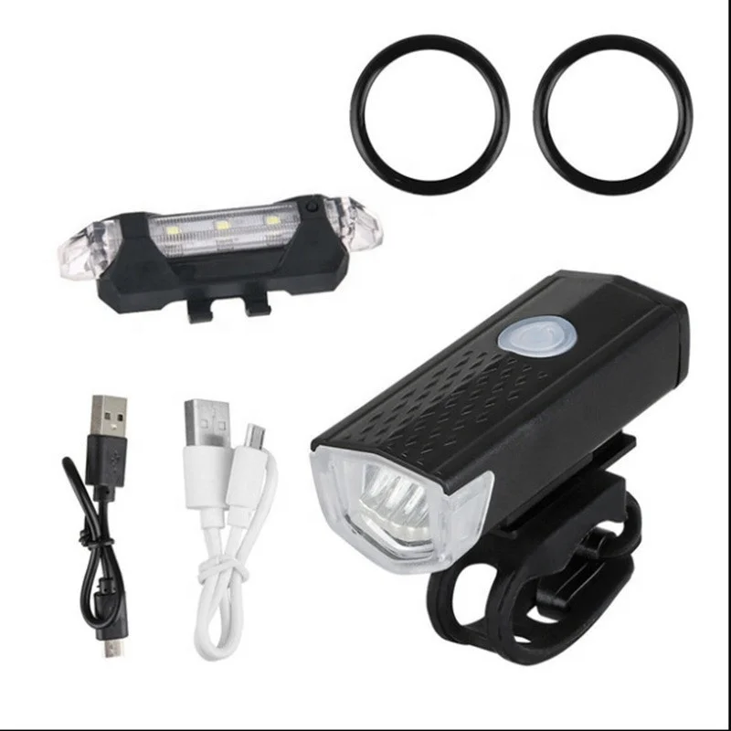 USB Charging Cycling Headlight Accessories for Mountain Bike Night Ride Bright Light Front Tail Light