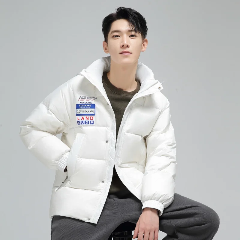 Casual Men's 2024 Autumn Winter Warm Duck Down Jacket Outwear Windproof Hooded Puffer Coat Loose Thick Top Down Garment Clothing