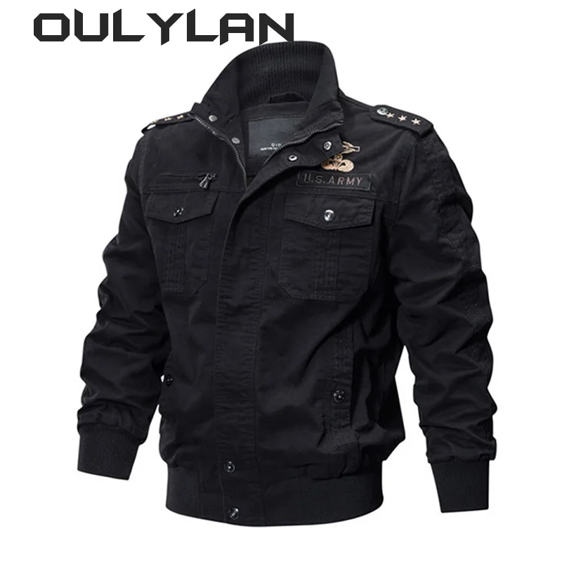 

Oulylan 2024 NEW Jacket Stand-collar Motorcycle Outwear Men's Military Uniform, Special Forces Pilot Jacket, Tactical Coat