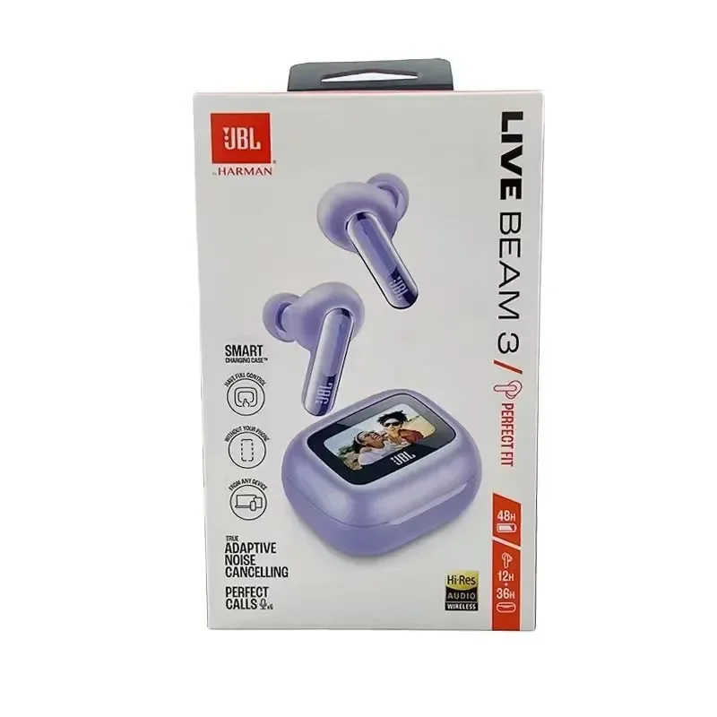 JBL Live Beam 3 Echte draadloze ruisonderdrukkende gesloten oordopjes, 6 microfoons voor perfecte communicatie, IP55 waterdicht
