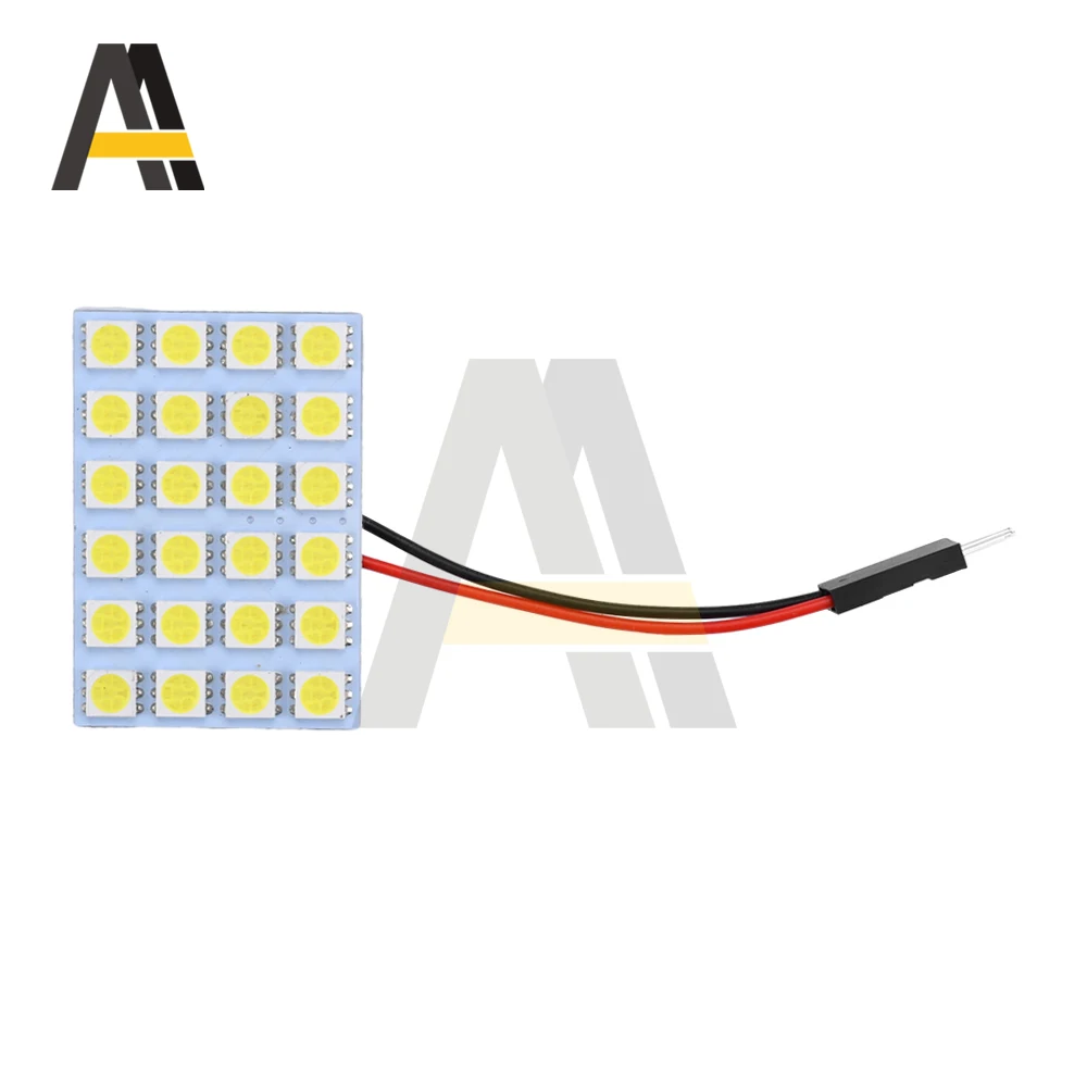 Bombilla de lectura LED DC12V 5050, Panel de luz LED de techo para luz Interior de coche, luz de lectura para maletero, luz de puerta lateral, luz de paso