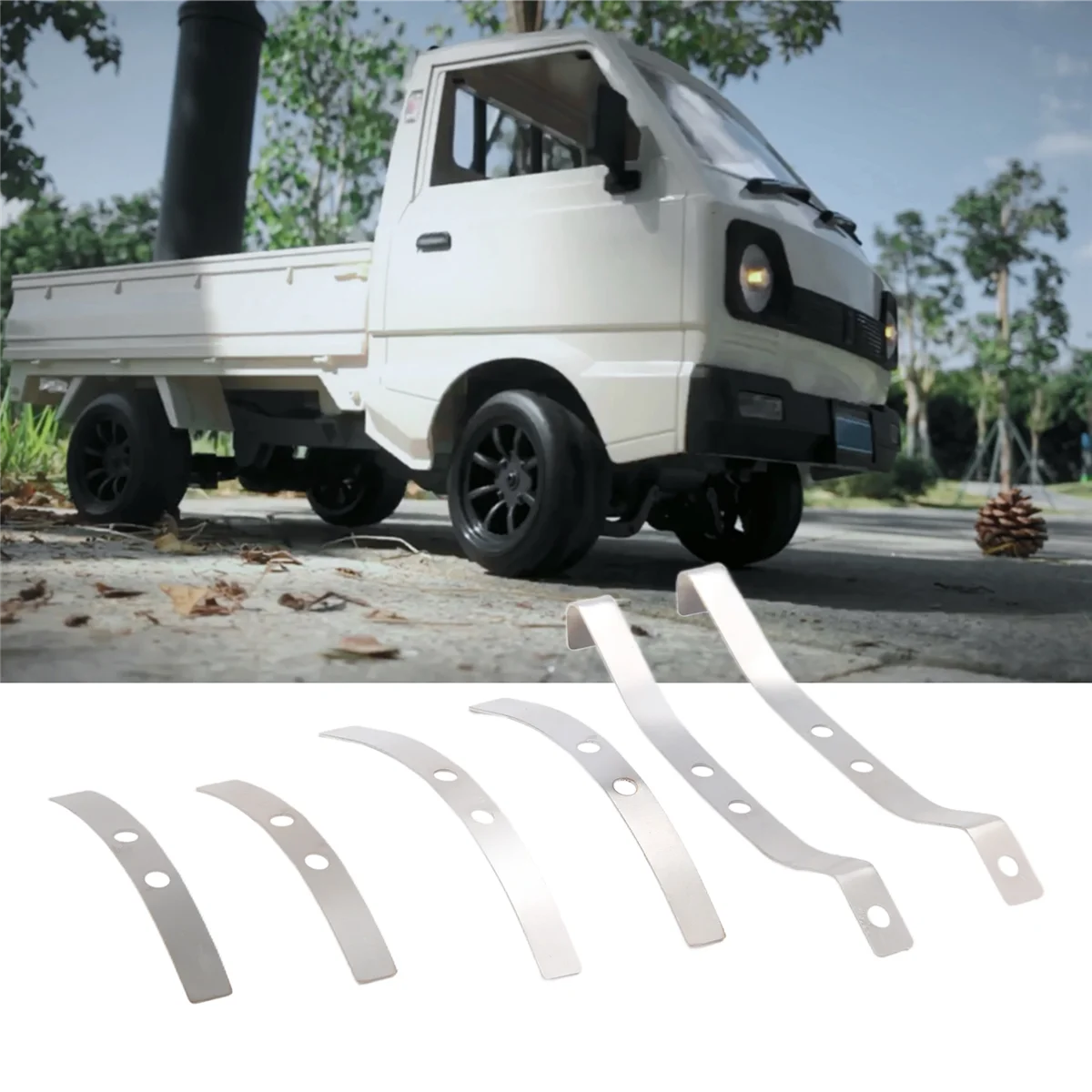 The New 2 Pair Steel Shock Absorber Leaf Springs Suspension for WPL D12 B14 B24 B16 B36 RC Truck Car Upgrade Parts Accessories