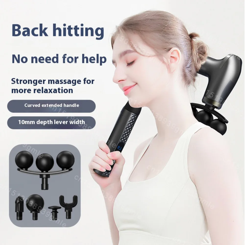 Smart Fascia Gun Deep Tissue Professional Massager Muscle Relaxation for Neck Shoulder Back with Extended U-Shaped Handle