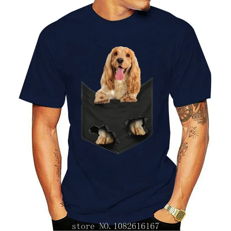 cotton New Men T Shirt English Cocker Spaniel Pocket Mid  designer inspired  pro choice   homme retour vers le futur tshirt