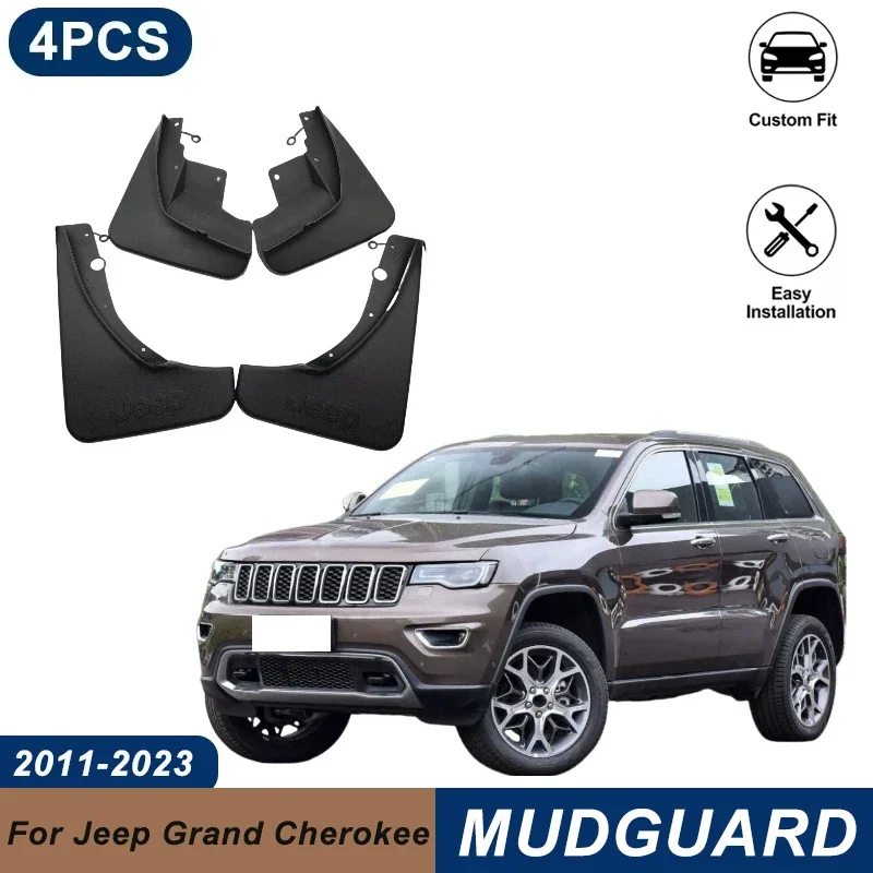 4PCS Car Mud Flaps For Jeep Grand Cherokee 2011-2023 Waterproof Anti-Splash Fender Mudguards Auto Exterior Accessories