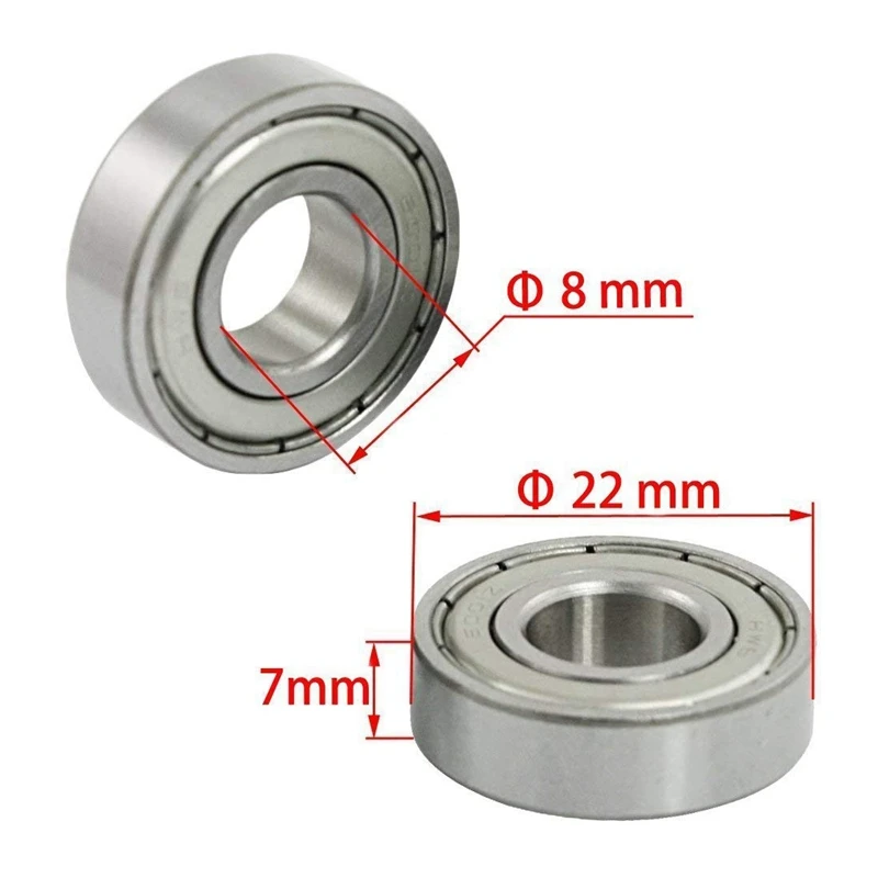 25Pcs 608 ZZ Ball Bearings, 608Zz Metal Double Shielded Miniature Deep Groove Skateboard Ball Bearings (8Mm X 22Mm X 7Mm)