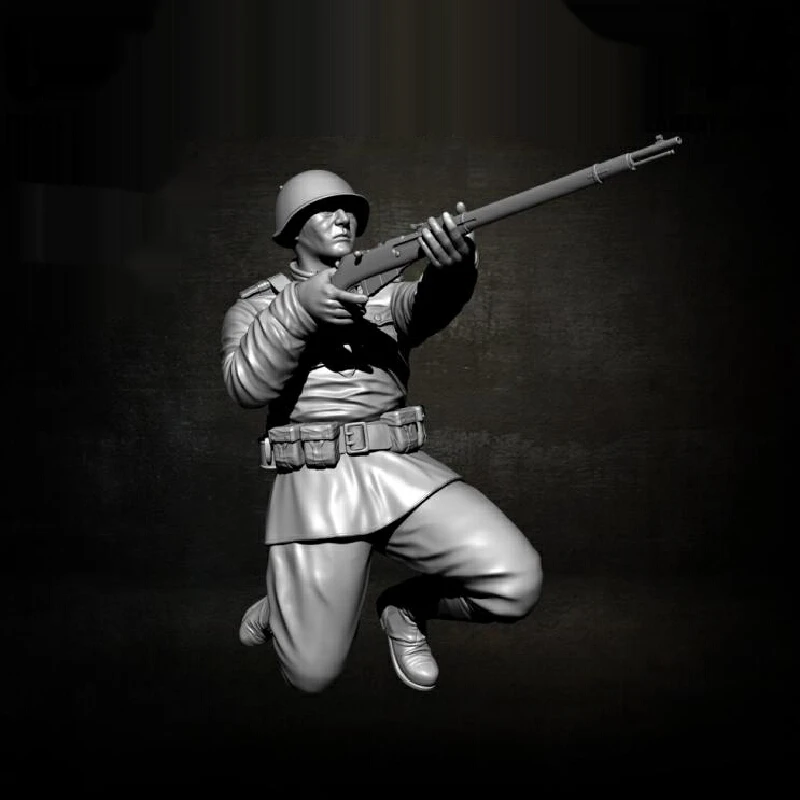 Figurine de soldats européens en résine Gk, Micro Miniature imprimée en 3d, modèle blanc, jouet, Kit non assemblé et non peint, 1/35