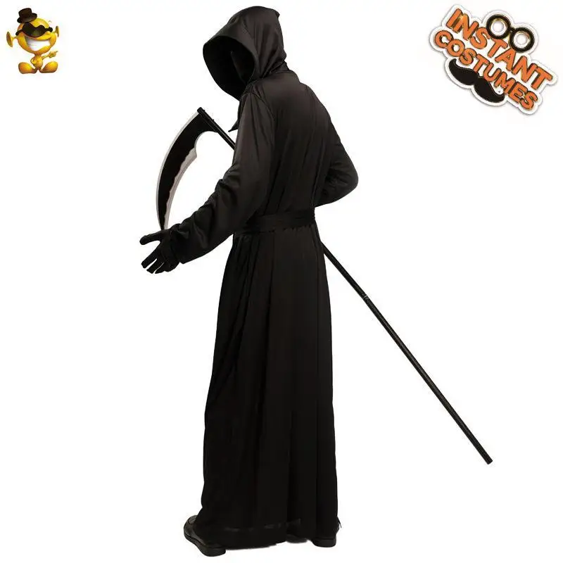 

Bla Devil loween Costume Men's Scythe Monster Role-plang Outfit Death God Stage Performance Clothing KTV Evening Gown