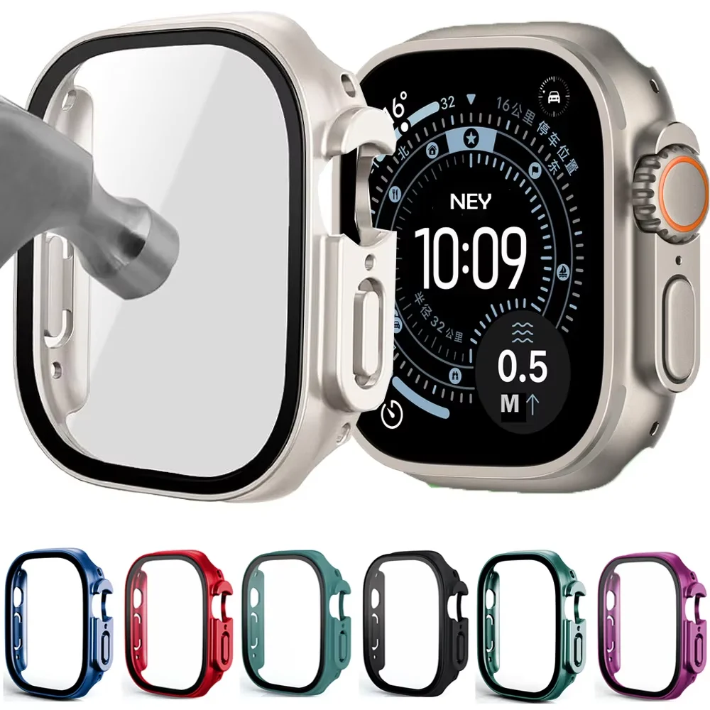 Für Apple Watch Ultra 3 49mm 2026 PC-Stoßfänger+Displayschutz Gehärtetes Glas+Schutzhülle für Apple Watch Case Ultra 2/Ultra Zubehör
