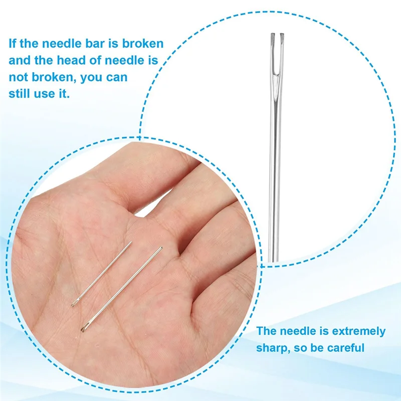 AB15-Kit supporti per radicare i capelli della bambola, aghi per maglieria per rerooting dei capelli della bambola da 0,6 mm/0,8 mm con puntucce in legno uncinetti