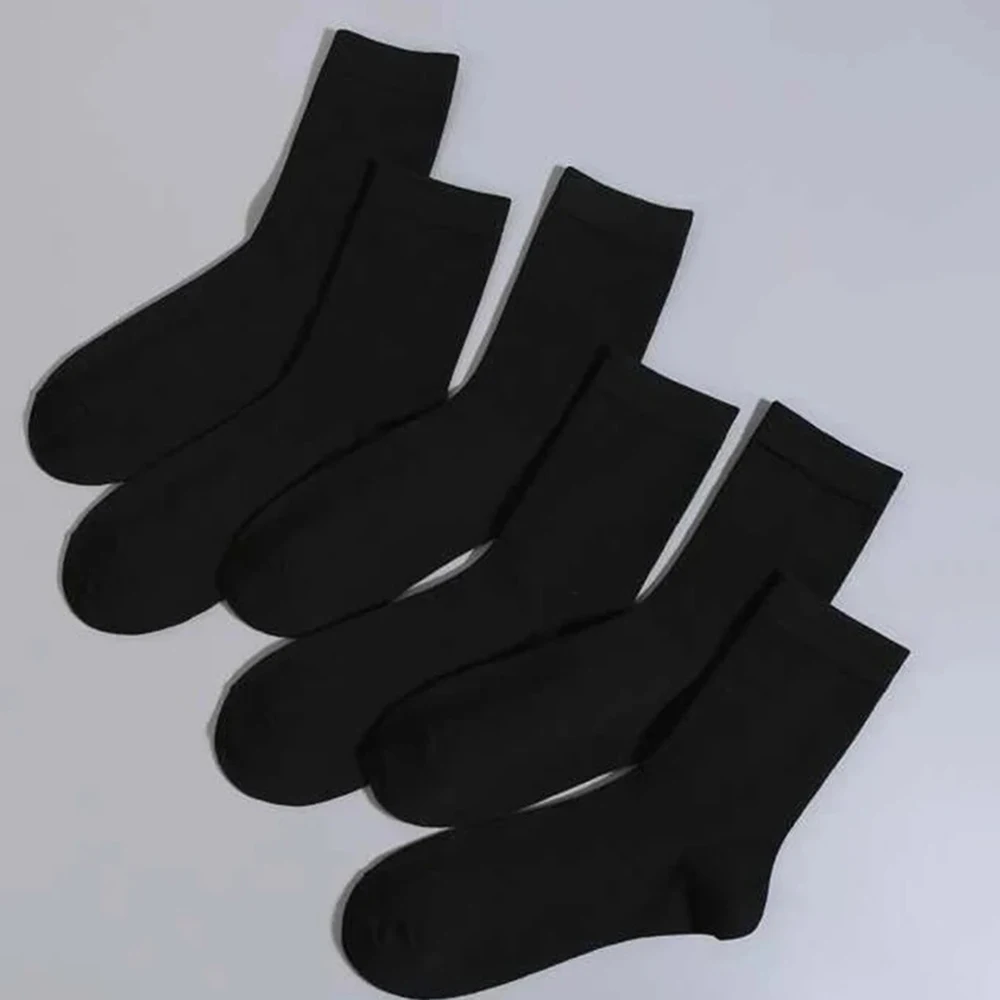 5-Paar Herren-Socken mit Rundhalsausschnitt, modisch, vielseitig, Schwarz, Weiß, Grau, mittlere Röhre, Streetwear, bequeme, atmungsaktive Freizeitsocken