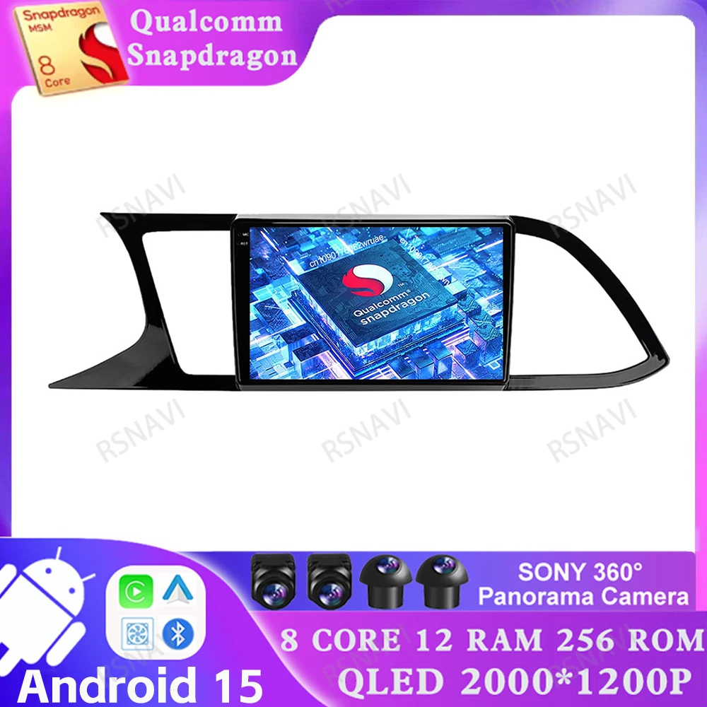 

Android 15 для Seat Leon 3 2012 2013 2014 2015-2020 Автомобильный радиоприемник Viedo Player Qualcomm QLED AUTO Мультимедийный DSP GPS BT 5G WIFI