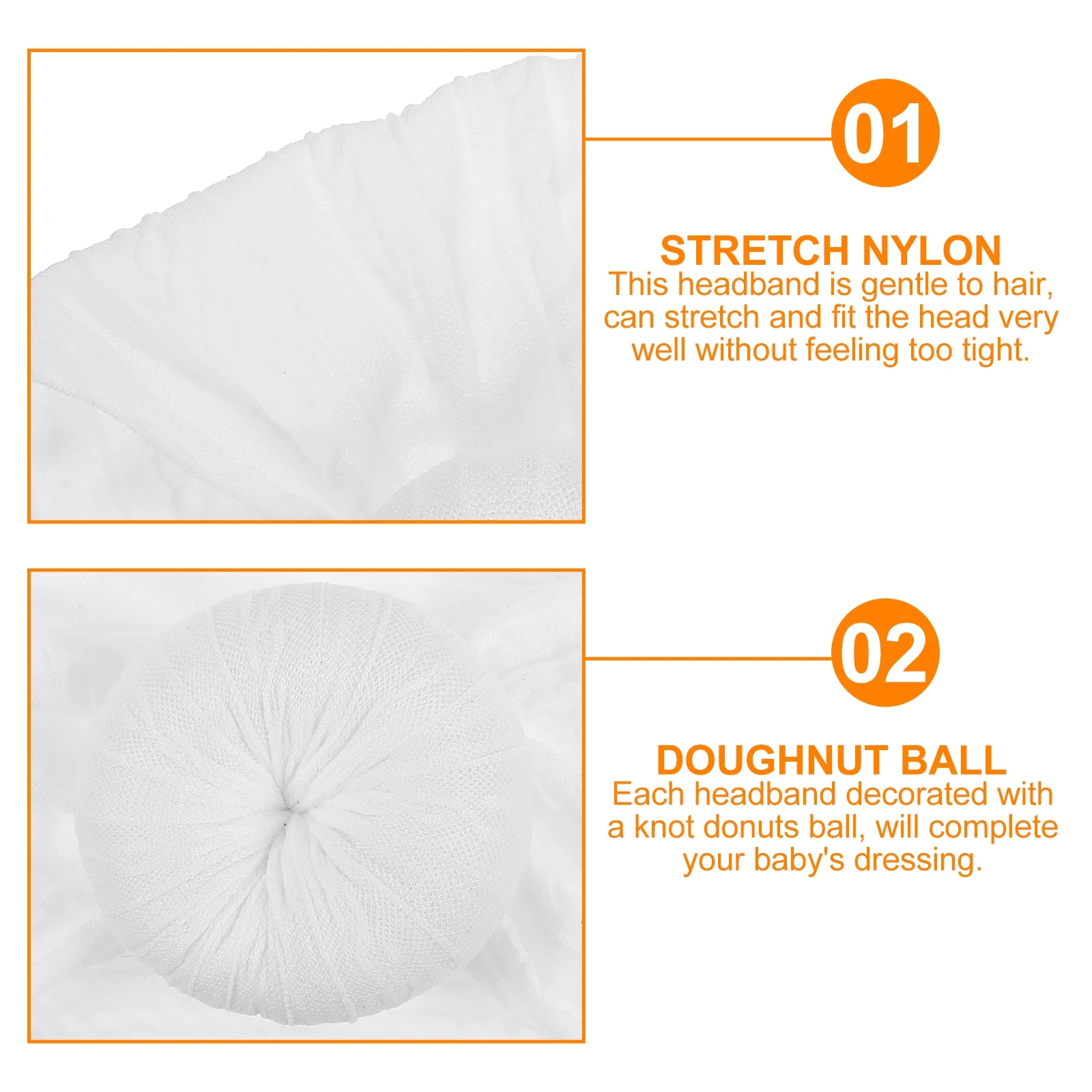 

Soft Stretchy Donuts Headband Knotted Turban Newborn Hair Wrap Gentle Elastic Hair Band For Infants 0-12 Months