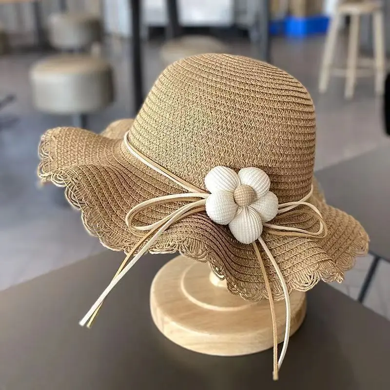 Summer Baby Flower Straw Hat With Handbag Bags 2pcs Set For Kids Little Girls Sun Cap Visor UV Protection Panama Hat gorras