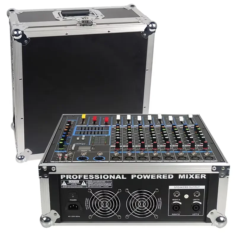 Portable Designed With Carrying Case Professional Sound System Controller Audio Mixing Console Karaoke 8 Channel Mixer