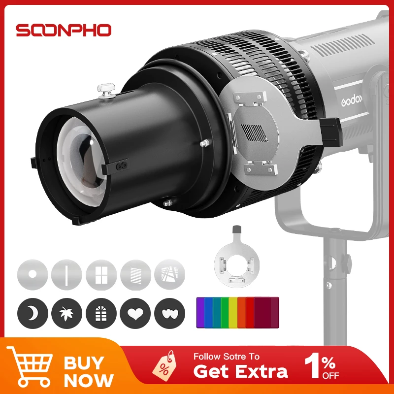 

2025 New Bowens Mount Flash Snoot Conical Lens Video Artist Modelling Shape Photo Studio Light Kit with with Color Filters
