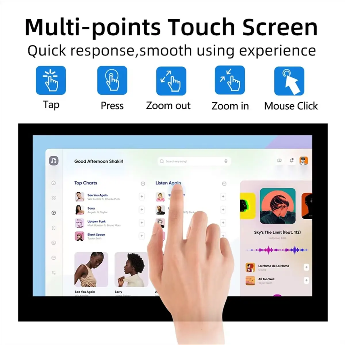 4.3 Inch RPi5 DSI Touch Screen LCD Display Portable Capacitive Touchscreen Monitor 800x480 for 5 4 3 3B+ 2